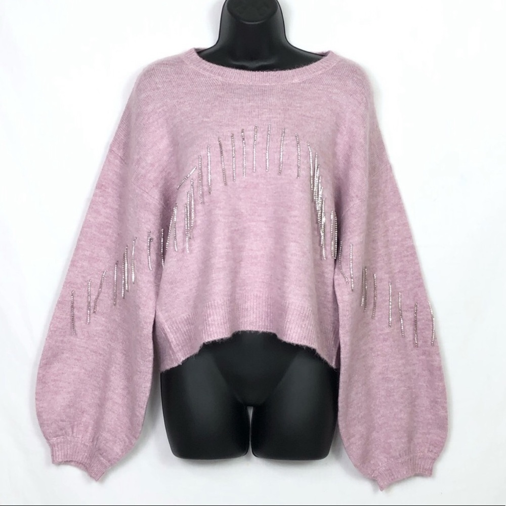 Broadway 38 Women’s Rhinestone Embellished Sweater Size M